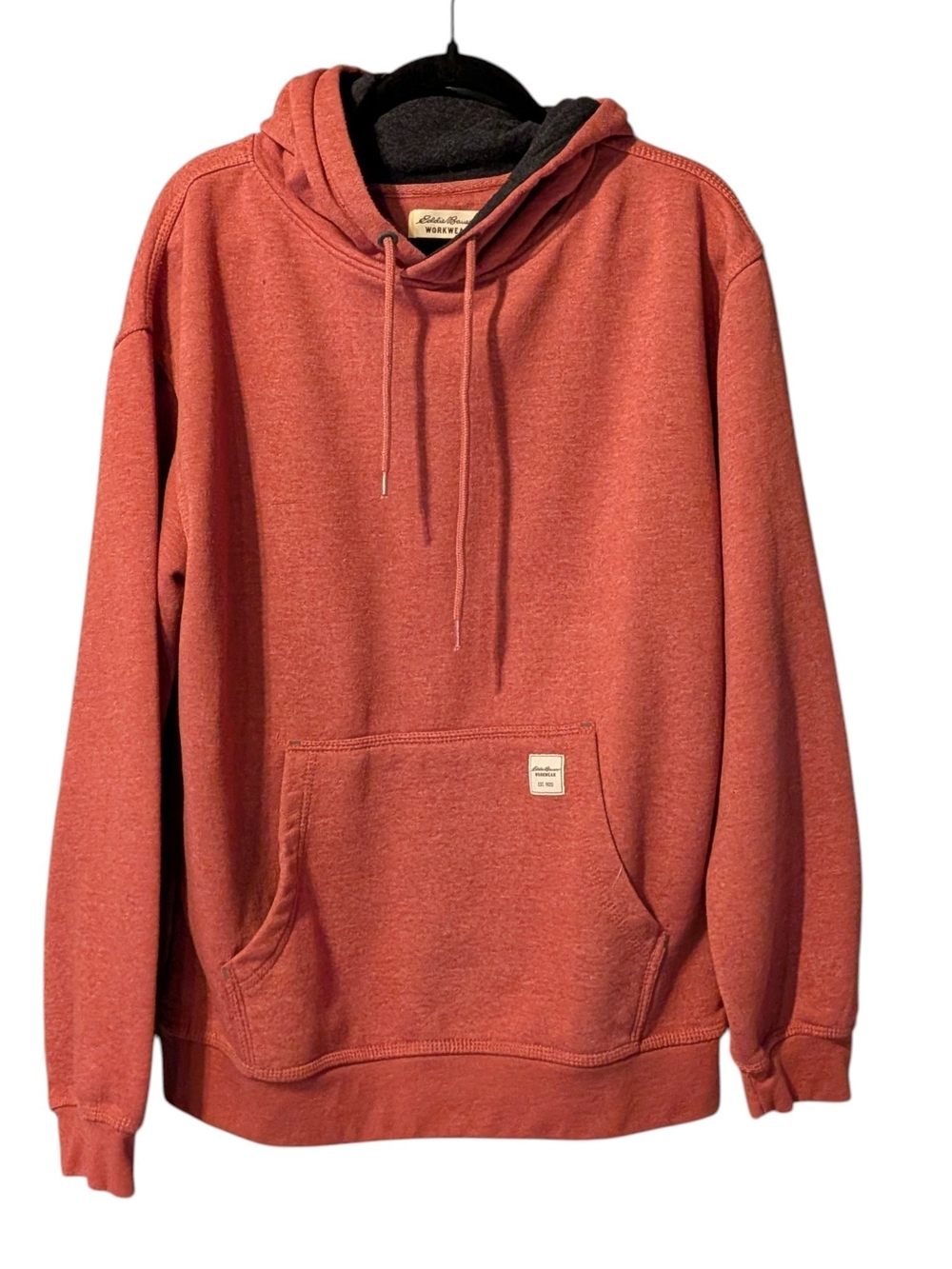 Eddie Bauer Workwear Rust Red Men's Hoodie Sweatshirt Large